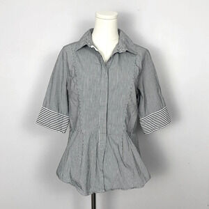 Derek Lam 10 Crosby striped peplum top size 12